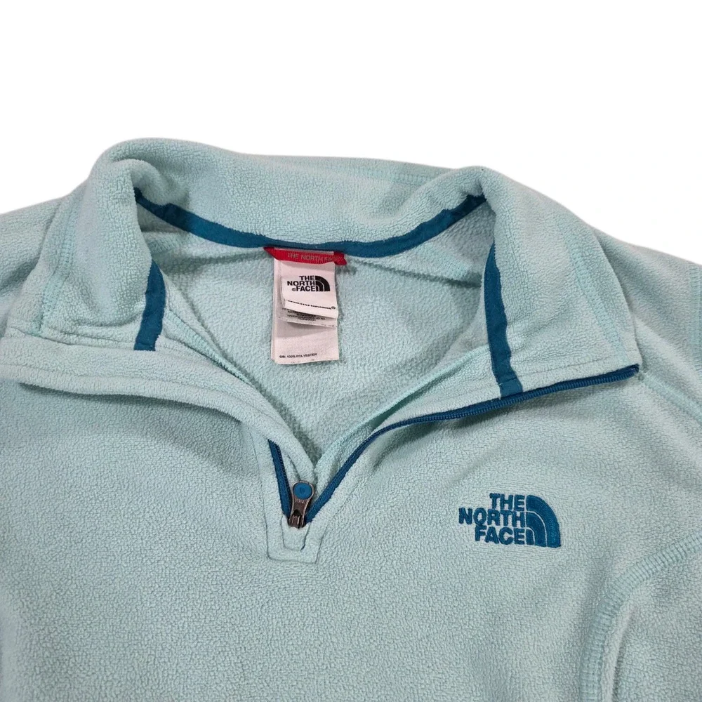 The North Face Womens Pullover Sweater Green Small Fleece Quarter Zip Outdoor‎